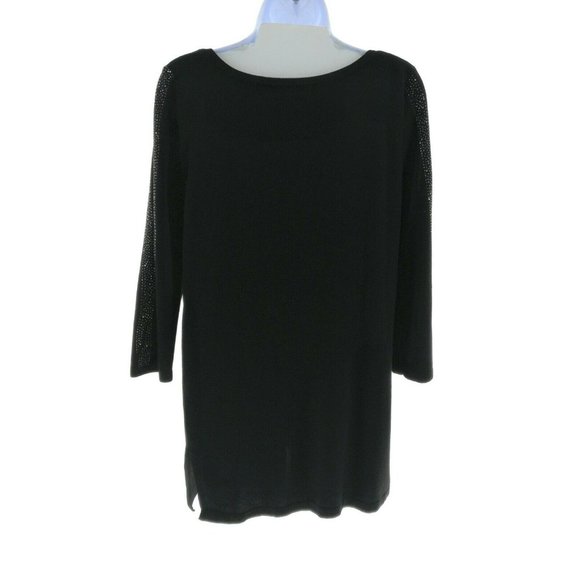 Cable & Gauge Women's Black Long Sleeve Cold Shoulder Sweater Size Medium - Picture 3 of 3